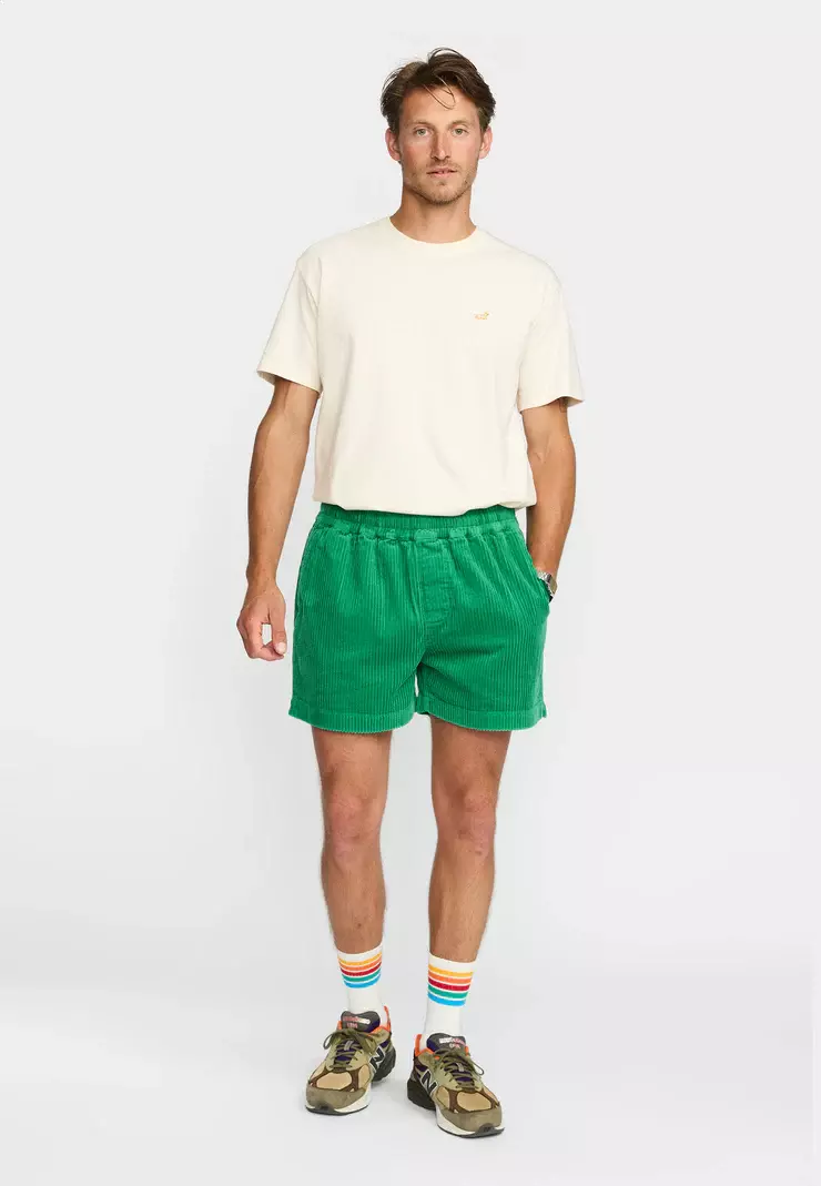 Revolution Green Cord Casual Shorts Herren grün